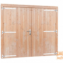 Douglas Dubbele Dichte Deur Extra Breed Inclusief Kozijn. 255 x 209 cm. Onbehandeld