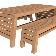 Tuinset Riva Excellent, 2 x bank en 1 x tafel, onbehandeld.