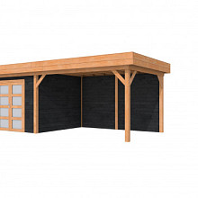 Hillhout Douglas Topvision Tuinhuis Roek 298 x 298 cm. Luifel 400 cm.  Met Dubbele Deur