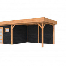 Hillhout Douglas Topvision Tuinhuis Raaf 298 x 298 cm. Luifel 400 cm. Met Enkele Deur En Raam