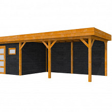 Hillhout Douglas Topvision Tuinhuis Raaf 298 x 298 cm. Luifel 500 cm. Met Enkele Deur En Raam