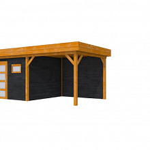 Hillhout Douglas Topvision Tuinhuis Raaf 298 x 298 cm. Luifel 300 cm. Met Enkele Deur En Raam