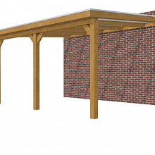 Hillhout douglas veranda Excellent 500, 512 x 410 cm, dakplaat opaal