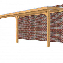 Hillhout douglas veranda Excellent 700, 712 x 310 cm, dakplaat opaal