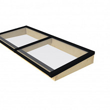 Lichtstraat maat 235x100, zwart gecoat frame, frame basis in vurenhout, kleurloos geïmpregneerd.