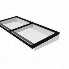 Lichtstraat maat 235x100, zwart gecoat frame, frame basis in vurenhout, wit gespoten.