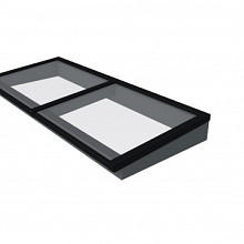 Lichtstraat maat 235x100, zwart gecoat frame, frame basis in vurenhout, antraciet gespoten.