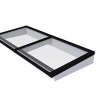Lichtstraat maat 235x100, zwart gecoat frame, frame basis in vurenhout, lichtgrijs gespoten.