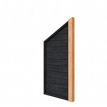 Vuren Plankenpakket t.b.v. enkelzijdige 1m zijwand kapschuur Comfort (incl. staander), zwart geïmpregneerd