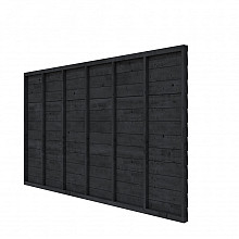 Vuren Plankenpakket t.b.v. enkelzijdige wand Comfort/DHZ 371x224 cm, zwart geïmpregneerd