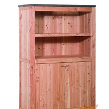 Buitenkeuken dubbel 168 Excellent, 168x109x56 cm (HxBxD) met 3 schappen en deuren, onbehandeld.