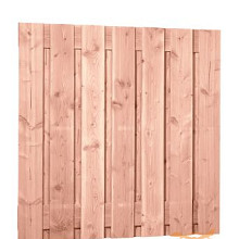 Douglas Fijnbezaagd Plankenscherm 15-Planks  Brede Plank 19 cm. 180x180 cm. Onbehandeld   1011340