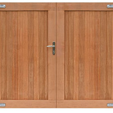 Hardhouten Dubbele Toegangspoort, Verticaal, 300 x 180 cm. incl. Beslag