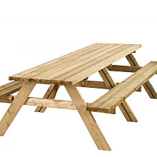 Picknicktafel Lange Jan, 42 mm. Dik, Bladmaat 300x70 cm.  W11020