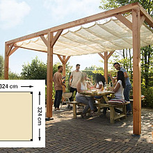 Douglas Pergola Houtpakket 324 x 324 cm. t.b.v. Schaduwdoek 290 x 300 cm. Kleurloos Geïmpregneerd  W12400