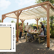 Douglas Pergola Houtpakket 324 x 424 cm. t.b.v. Schaduwdoek 290 x 400 cm. Kleurloos Ge#mpregneerd  W12403