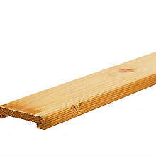 Grenen Afdeklat Met Sponning (6,2 cm) 1,9 x 9,6 x 181,5 cm. Platmodel Groen Geïmpregneerd W06806 =V  UITLOPEND !!
