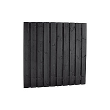 Grenen Plankenscherm 180 x 180 cm. 21-Planks  Zwart Gedompeld  W08018