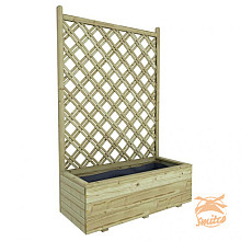 Bloembak Met Rechttrellis 140 x 90 x 40 cm. (HxBxD) 1003339 (W639109)