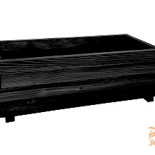 Bloembak Recht  Zwart,  42x92x32cm.  1049959