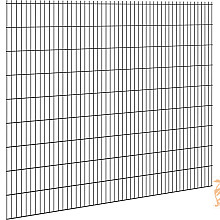 Hillfence Metalen Scherm Dubbele Staafmat 250x183 cm. Zwart  1052652 / W08331