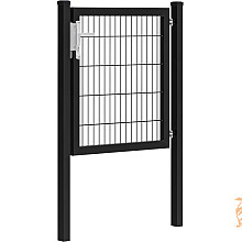 Hillfence Metalen Enkele Poort Premium-Line Inclusief Slot, 100x100 cm. Zwart  1052654
