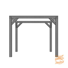 Vuren Pergola Schaduwdoek Houtpakket 300 x 300 cm. t.b.v. Strakdoek 292 x 292 cm. Zwart Gedompeld  1050424