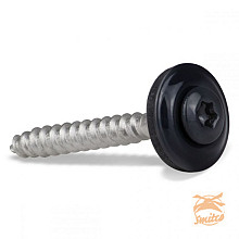 Daktrimschroef RVS met zwarte kop RAL 9005 en EPDM ring, 4,5 x 35 mm, 200 stuks.