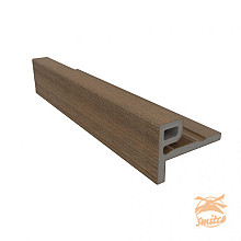 NewTechWood Composiet Co-Extrusie Eindprofiel Castellation t.b.v. Wand Bekleding, 7 x 5 x 300 cm. Teak  1060365