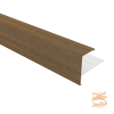 NewTechWood Aluminium Co-Extrusie Eindprofiel Rhombus t.b.v. Wand Bekleding, 5 x 5 x 300 cm. Teak  1059183