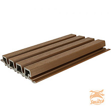 NewTechWood composiet co-extrusie wand bekleding rhombus profiel, 3,3 x 21,5 x 230 cm, Teak.