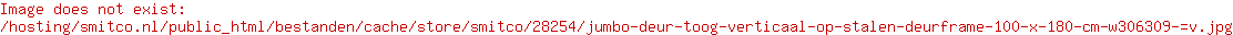 Jumbo Deur Toog Verticaal Op Stalen Deurframe 100 x 180 cm.  W306309 =V