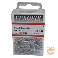 Draadkram 2.4X25 (100GR) Verzinkt Blister Eurofix